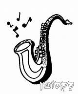 Saxophone Coloring Tots Torah Sax Torahtots 2000 Inc sketch template