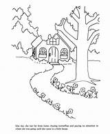 Coloring Forest House Near Pages Rainforest Flowers Printable Getdrawings Getcolorings Open sketch template
