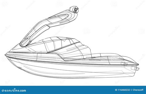jet ski sketch vector stock vector illustration  engineering