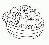 Basket Coloring Vegetable Fruit Drawing Fruits Pages Vegetables Sketch Clipart Food Healthy Printable Kids Popular Coloringhome Getdrawings Paintingvalley Comments sketch template