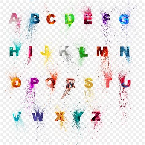 cool letters png transparent colored letters splashing ink cool letter