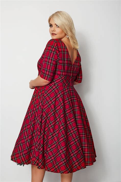 Hell Bunny Red And Multi Tartan Print Irvine Dress Plus Size 16 To 32