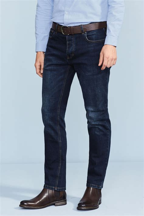 mens  dark blue slim fit belted stretch jeans blue mens stretch denim jeans loose jeans