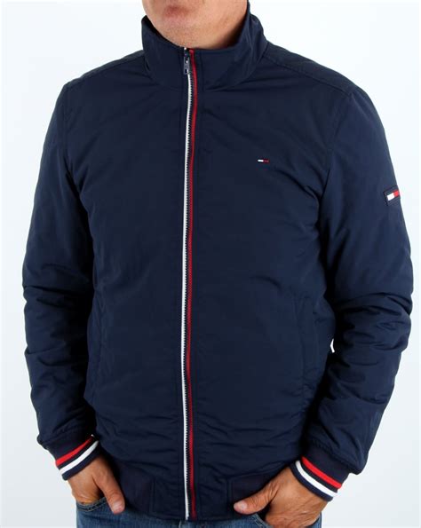 tommy hilfiger padded bomber jacket navy mens coat