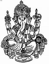 Ganesha Ganesh Gunina Ganpati Ganapati Chaturthi Bhagwan Coloringtop Tattooidee Bappa  Mestre sketch template