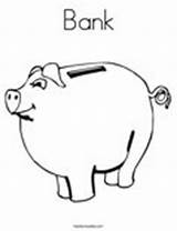 Coloring Bank Piggy sketch template