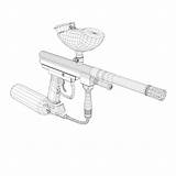 Gun Paintball Drawing Getdrawings Rifle sketch template