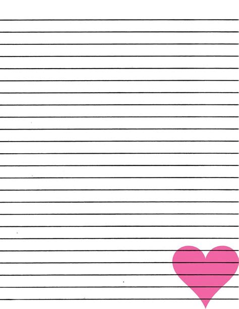 heart lined paper  borders  printable