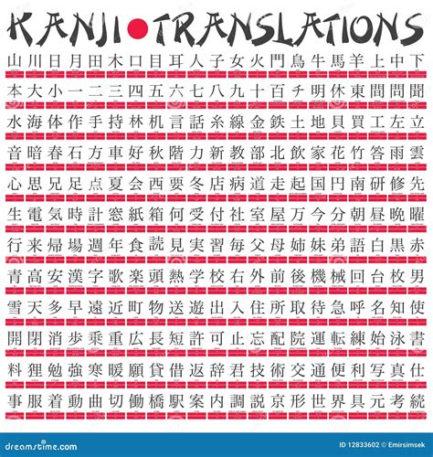 kanji translations stock vector image  language book