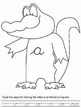 Coloring Pages Alphabet Alligator Crocodile Lower Case Script Letter Magic sketch template