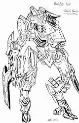 Rim Pacific Ronin Tacit Coloring Pages Eureka Striker Template Titanes Del Pacifico Jaegers Deviantart Robot sketch template