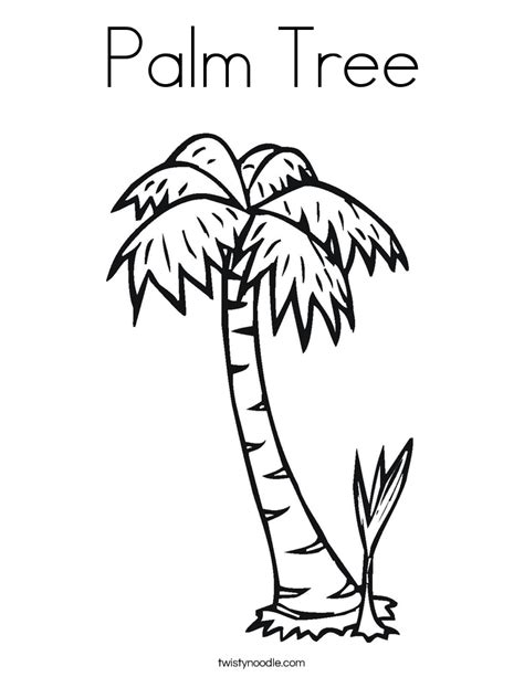 palm tree coloring page twisty noodle