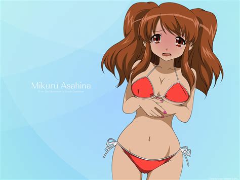 Asahina Mikuru Bikini Blush Brown Eyes Suzumiya Haruhi No