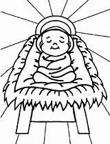 Jesus Coloring Baby Pages Christmas Manger Kids Printable Drawing Manager Drawings Stable Birth Mary Color Colouring Nativity Getcolorings Getdrawings Bible sketch template