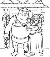 Shrek Fiona Coloring Library Clipart Pages sketch template