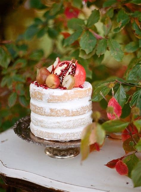 Flower And Fruit Fall Wedding Cakes Hey Wedding Lady