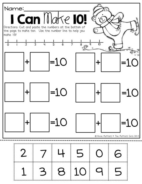 kindergarten decomposing numbers worksheet numbers kindergarten