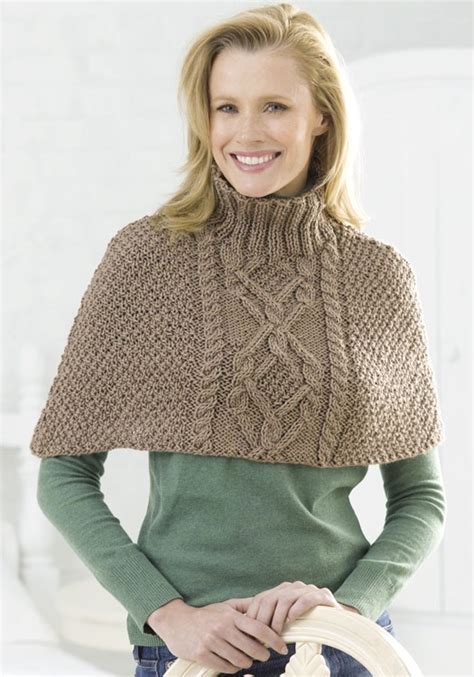 Cable Half Poncho Knitting Pattern