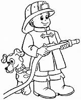 Coloring Firefighter Printable Pages Getdrawings Fire sketch template
