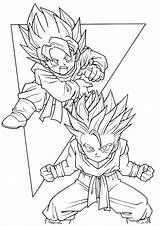 Pages Dragon Ball Trunks Coloring Goten Dbz Gotenks Colouring Print Color Getcolorings Popular Sheets Gohan Template Goku sketch template