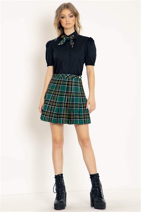 tartan slytherin high school skirt limited school skirt thrifted