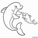 Dolphin Drawing Coloring Pages Getdrawings Spinner sketch template