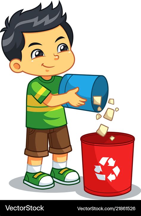 boy throwing garbage  trash  royalty  vector image