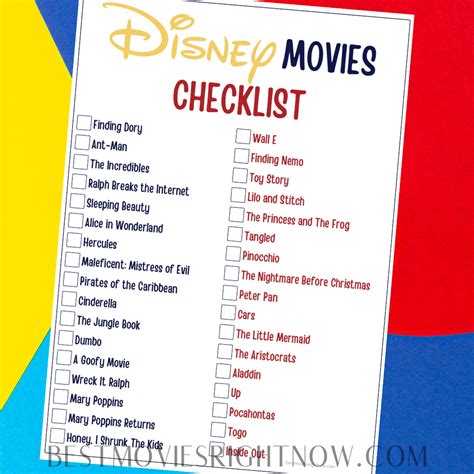 disney movies checklist  movies
