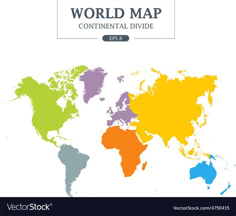 world map continental divide royalty  vector image