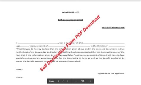 declaration form   letter format