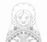 Matryoshka Peruvian Coloring Sheet Girl Printable  sketch template