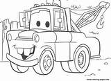 Coloring Mater Cars Pages Disney Printable Color sketch template