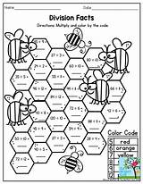 Division Color Facts Worksheets Math Grade Coloring Multiplication Multiply Code Fun Worksheet 3rd Divisiones Teaching Activities Numbers Colorear Matematicas Games sketch template