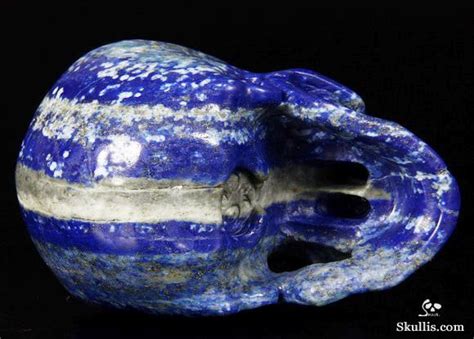 gemstone  lapis lazuli carved crystal skull super realistic