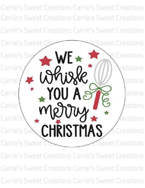 whisk   merry christmas printable tags cookie tags etsy