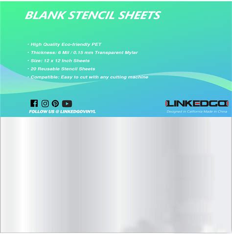 mil reusable  blank mylar stencil sheets linkedgo vinyl