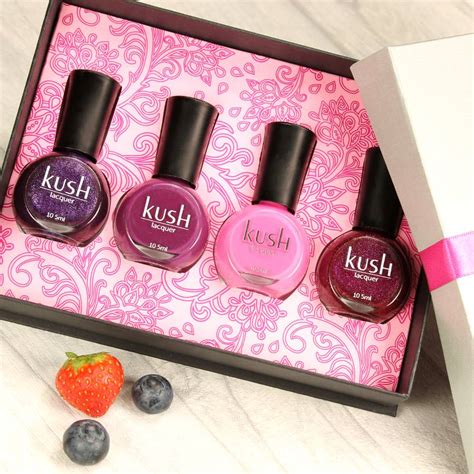 berry vegan nail polish gift set  kush lacquer notonthehighstreetcom