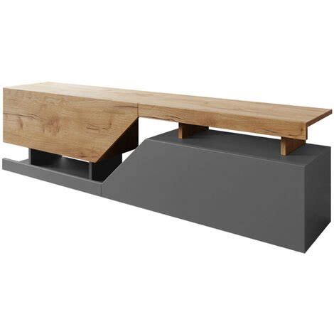 pitt meuble tv  cm style industriel couleur bois gris bois gris