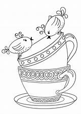 Coloring Pages Tea Printable Cup Colouring Adults Teapot Starbucks Teacup Set Templates Color Decorative Stanley Template Saucer Childhood Adult Getcolorings sketch template