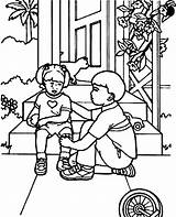 Kindness Sister Comforting Kidsplaycolor sketch template