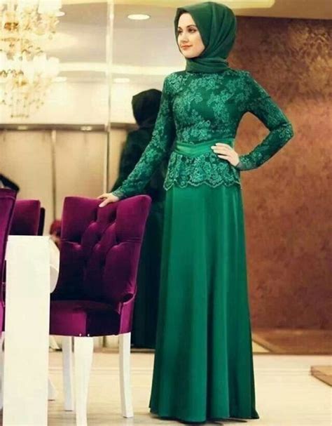 new fashion emerald green women evening dresses long sleeve lace