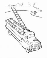 Coloring Fire Station Pages Clipart Truck Library Ladder sketch template
