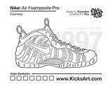 Foamposite Nike Sneaker Kicksart sketch template