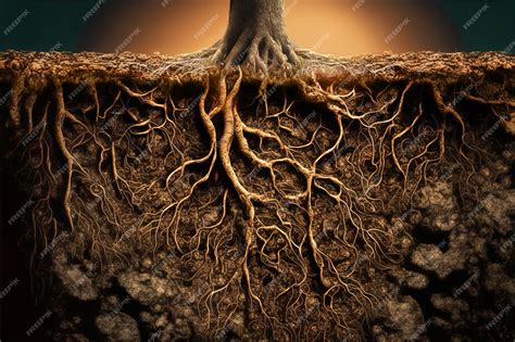 premium photo tree roots  soil close  underground texture