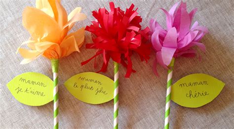 le bouquet de fleurs en papier activites manuelles pour la fete des meres peres grandir