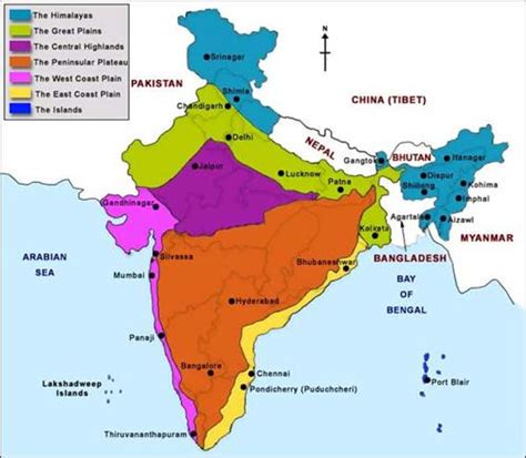 physiographic regions  india physiographic division  india