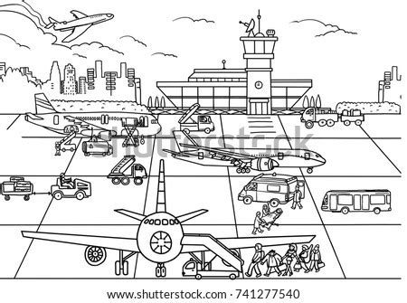 coloring airport stock illustration  shutterstock