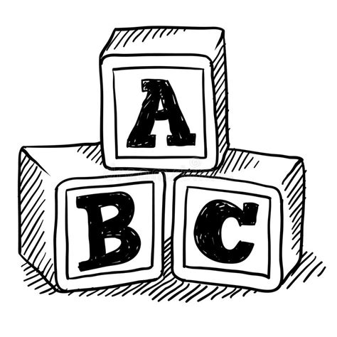 Abc Blocks Sketch Stock Vector Illustration Of