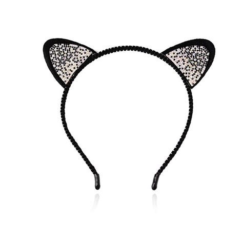 M Mism Girls Cat Ears Hairband Stylish Women Rhinestone Headband Sexy