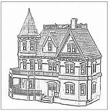 Coloring Mansion Dollhouse Pages Colouring House Doll Printable Mansions Furniture Houses Victorian Book 31kb Choose Board sketch template